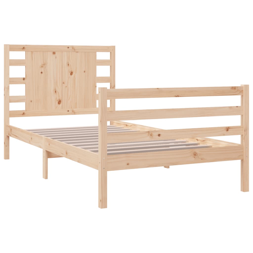 Bed Frame without Mattress 90x200 cm Solid Wood Pine