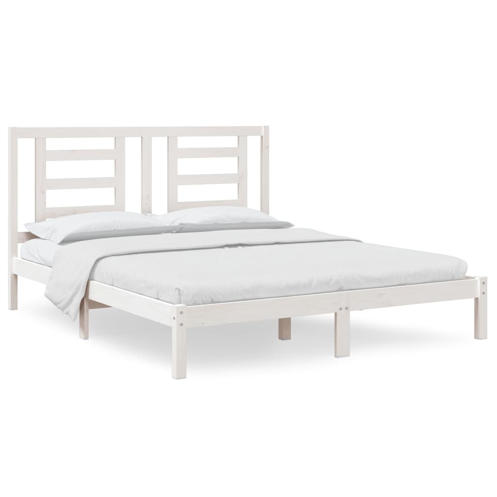 Bed Frame without Mattress White 160x200 cm Solid Wood Pine