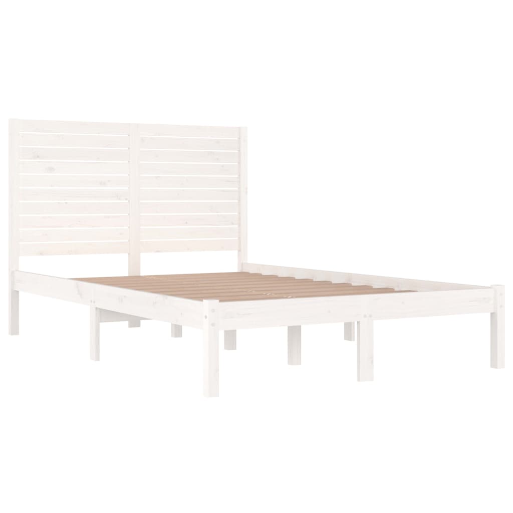 Bed Frame without Mattress White 120x190 cm Small Double Solid Wood