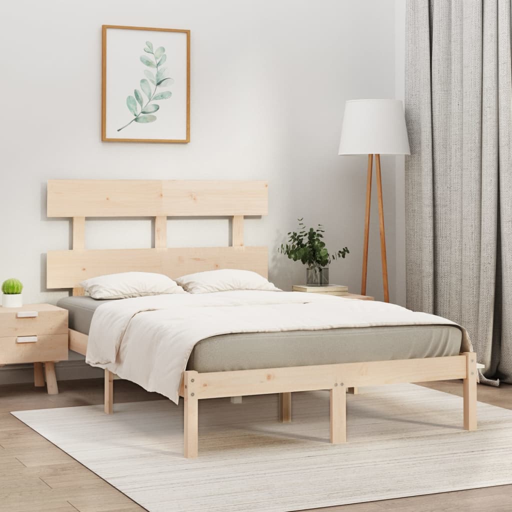 Bed Frame without Mattress 150x200 cm King Size Solid Wood