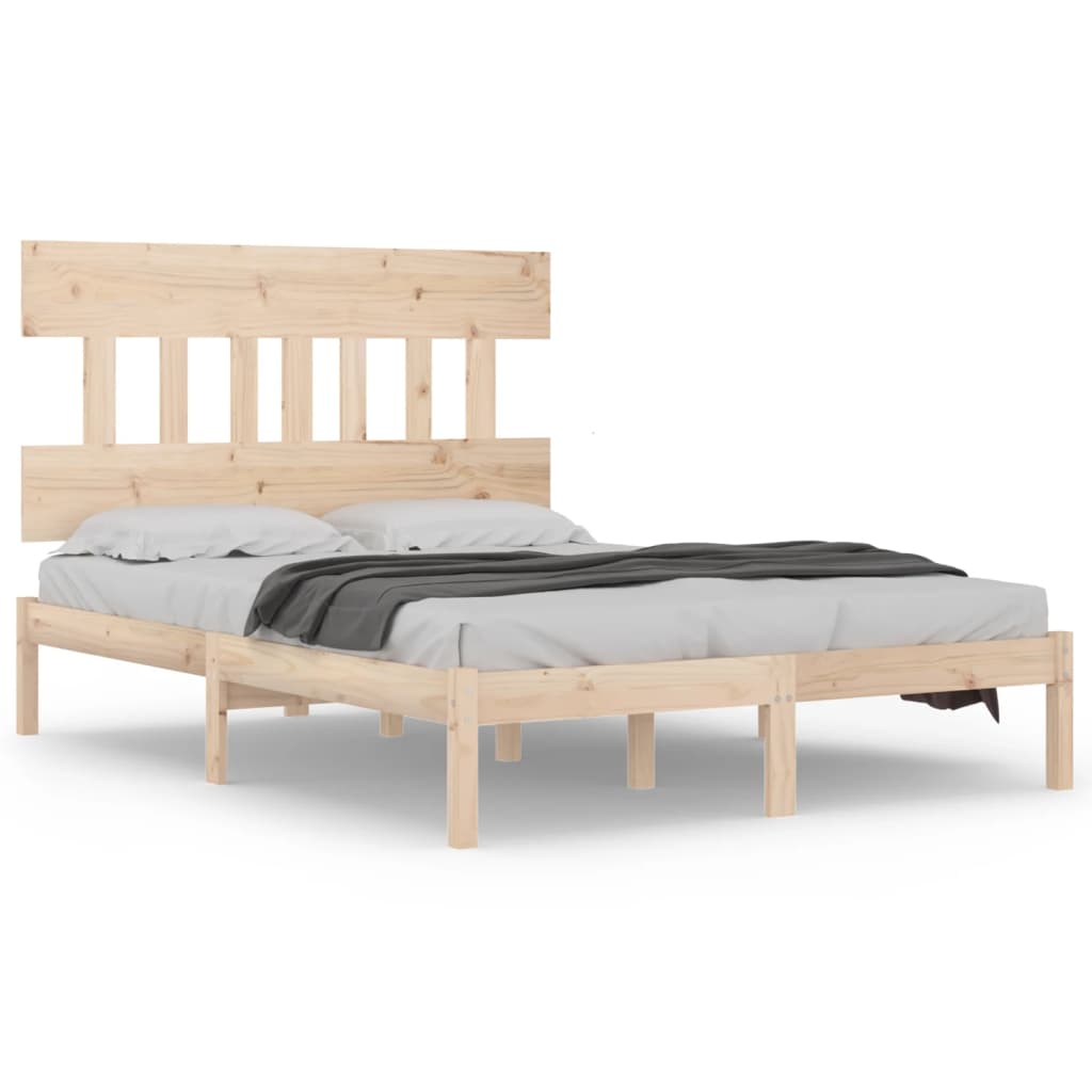 Bed Frame without Mattress 135x190 cm Double Solid Wood