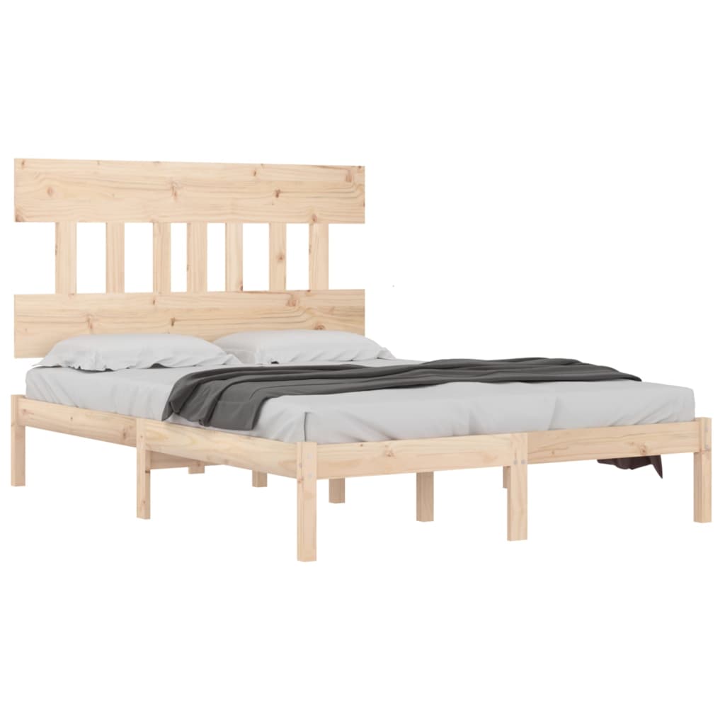 Bed Frame without Mattress 135x190 cm Double Solid Wood