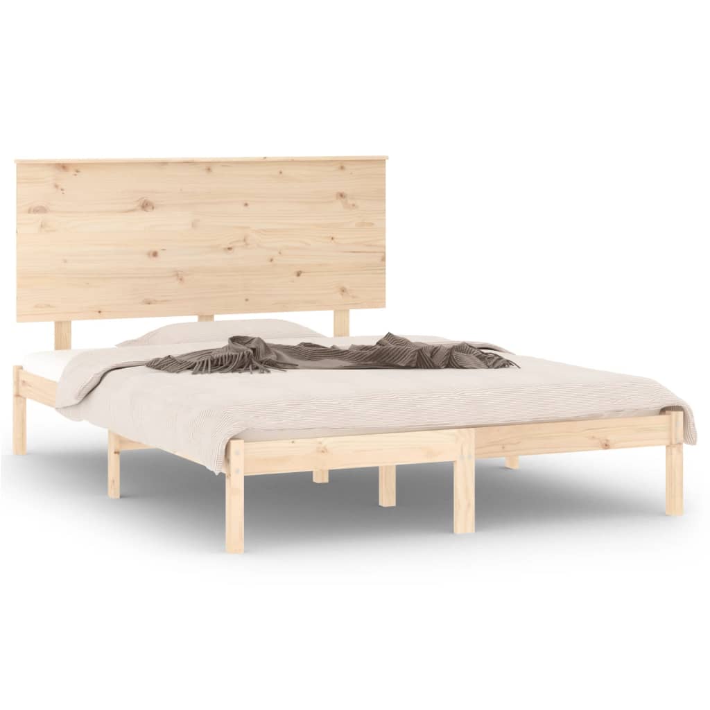 Bed Frame without Mattress 140x190 cm Solid Wood Pine