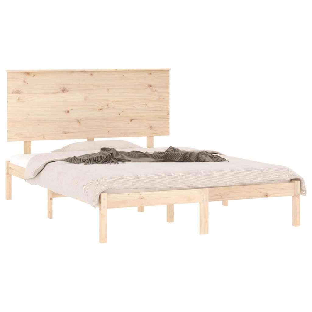 Bed Frame without Mattress 140x190 cm Solid Wood Pine