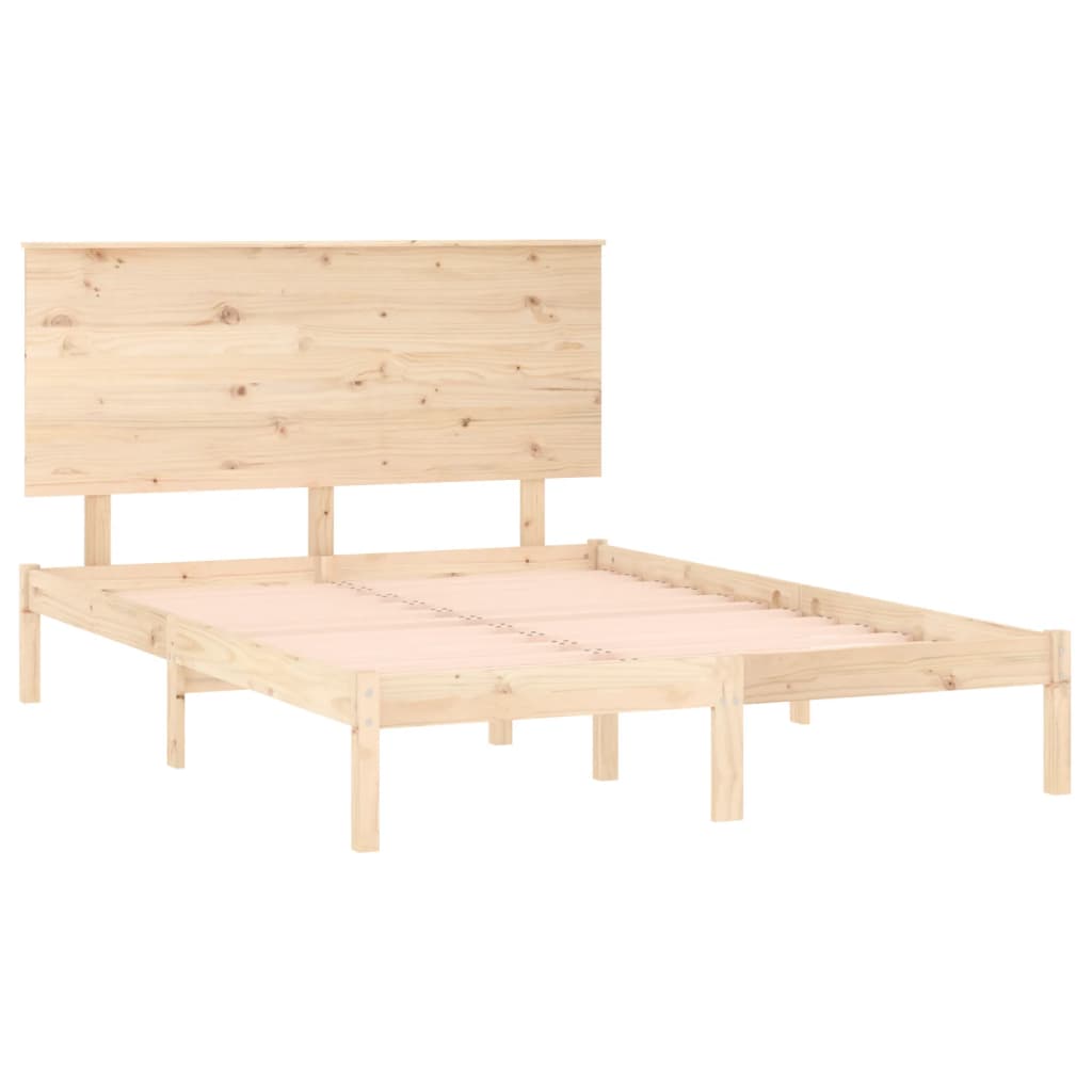 Bed Frame without Mattress 140x190 cm Solid Wood Pine