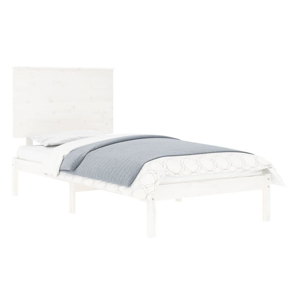Bed Frame without Mattress White 100x200 cm Solid Wood Pine