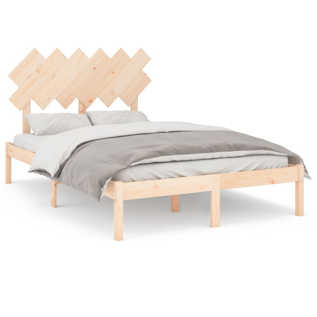 Bed Frame without Mattress 135x190 cm Double Solid Wood