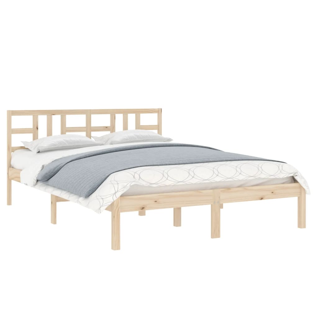 Bed Frame without Mattress 135x190 cm Double Solid Wood