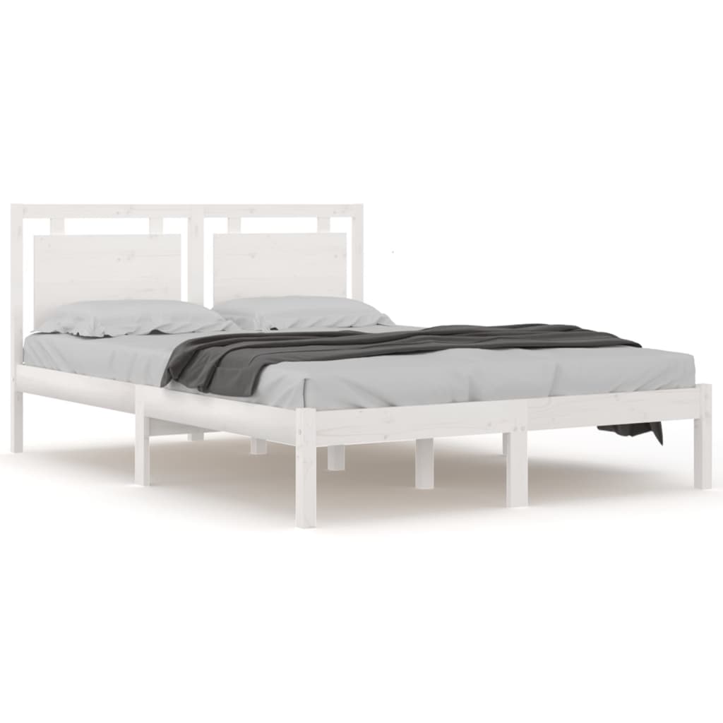 Bed Frame without Mattress White 120x190 cm Small Double Solid Wood