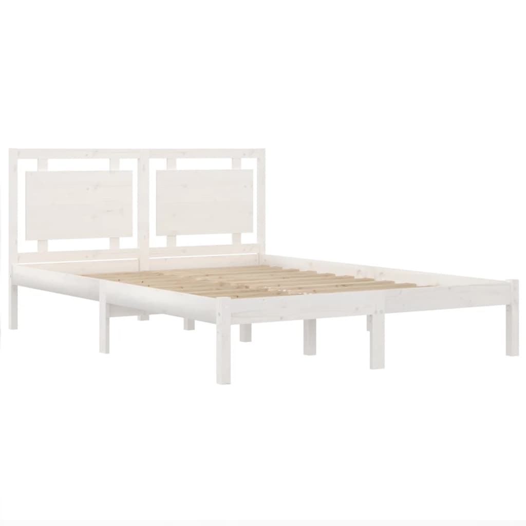 Bed Frame without Mattress White 120x200 cm Solid Wood