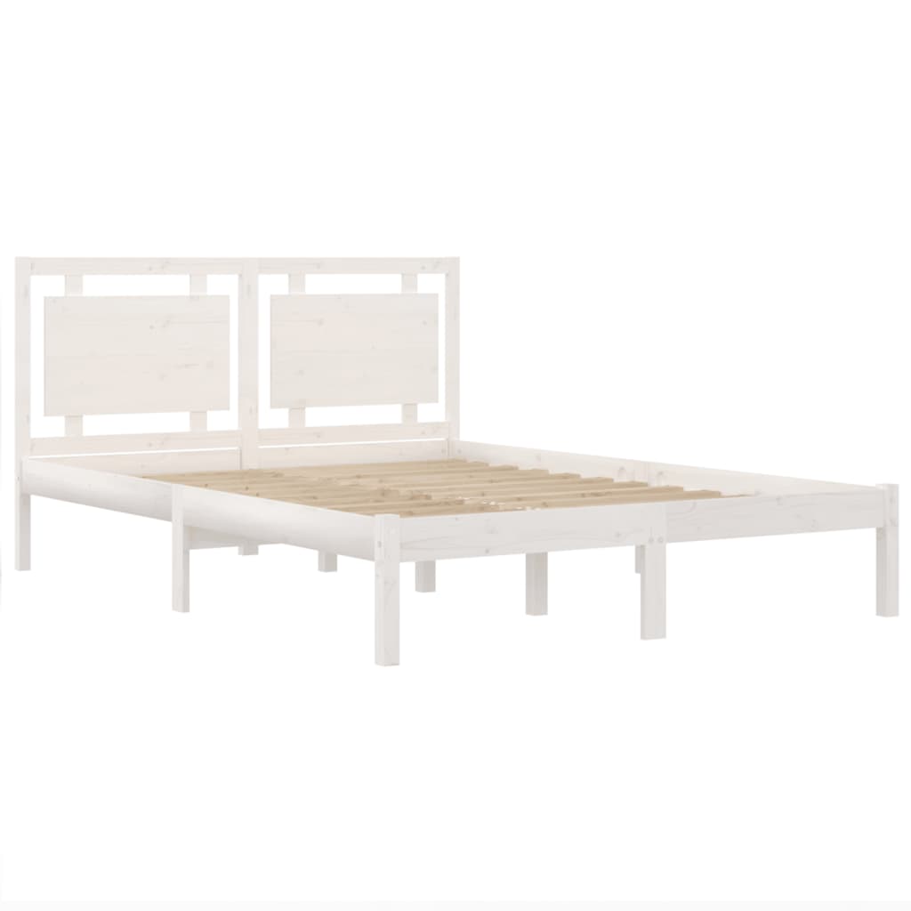 Bed Frame without Mattress White 160x200 cm Solid Wood