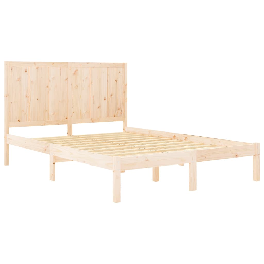 Bed Frame without Mattress 140x190 cm Solid Wood Pine