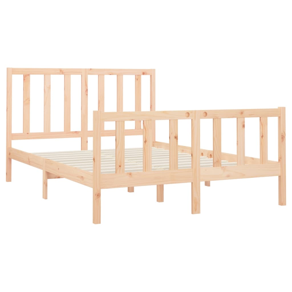 Bed Frame without Mattress 140x190 cm Solid Wood Pine