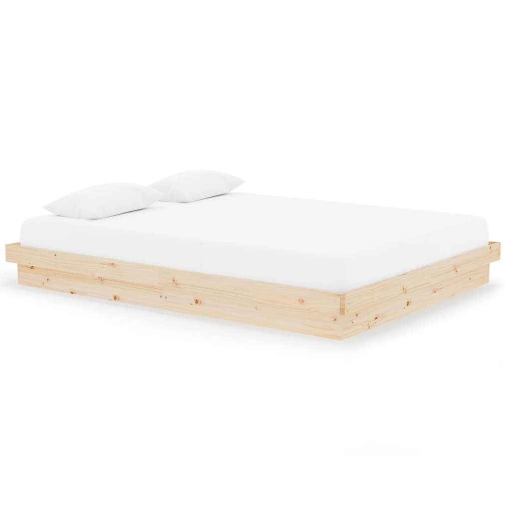 Bed Frame without Mattress Solid Wood King Size