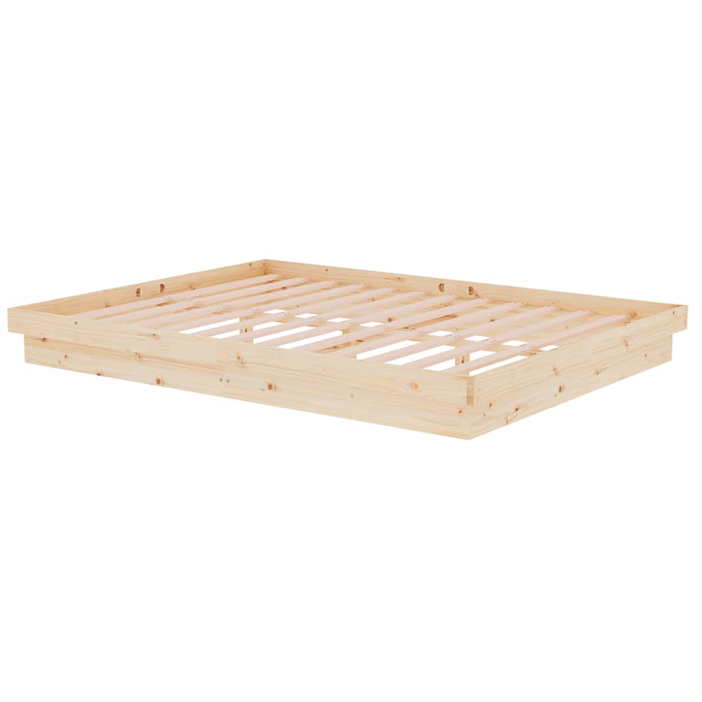 Bed Frame without Mattress Solid Wood King Size