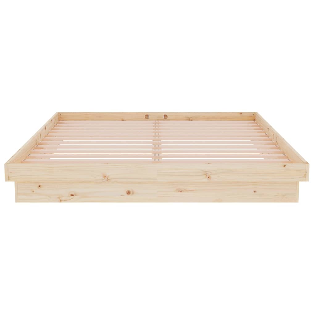 Bed Frame without Mattress Solid Wood King Size