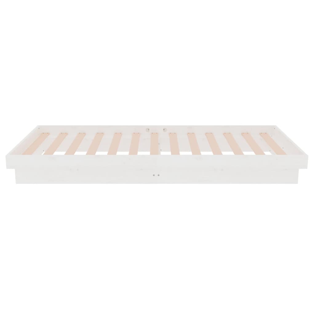 Bed Frame without Mattress White Solid Wood Small Single