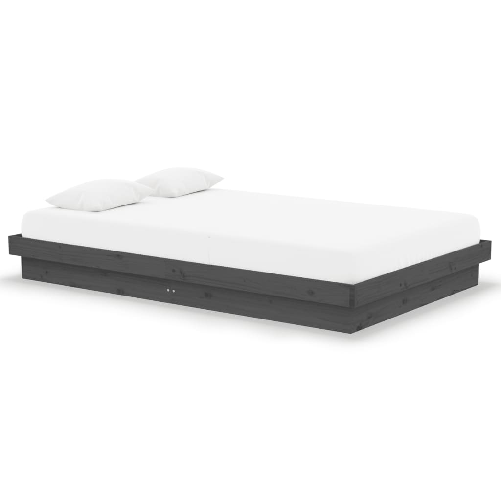 Bed Frame without Mattress Grey Solid Wood Small Double