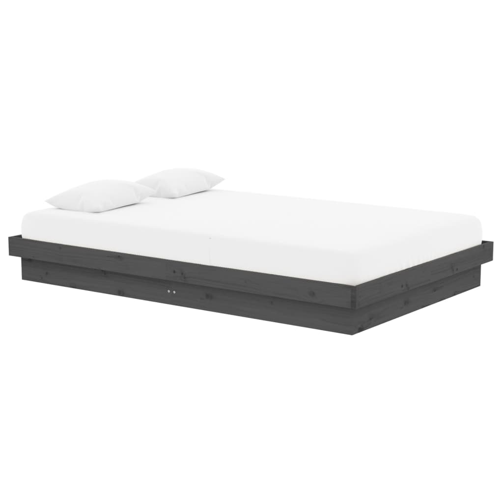 Bed Frame without Mattress Grey Solid Wood Small Double