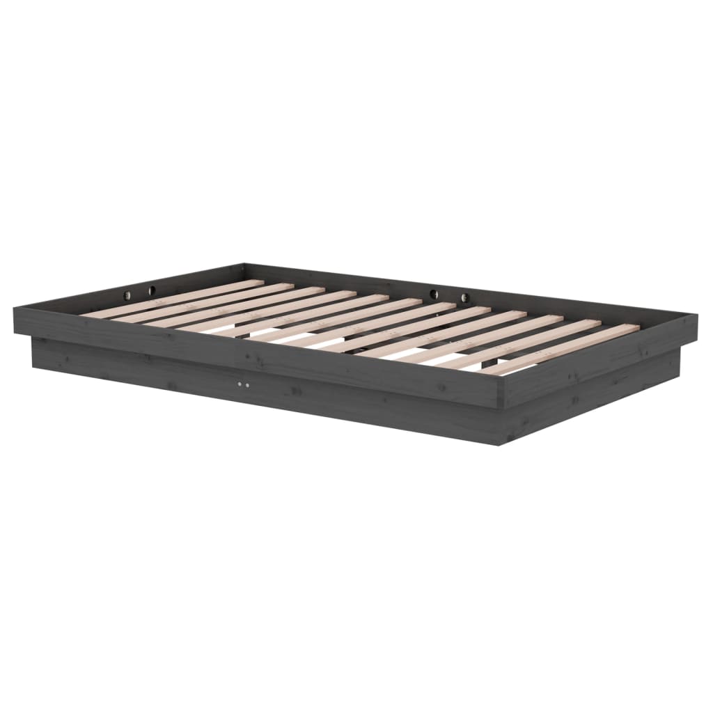 Bed Frame without Mattress Grey Solid Wood Small Double