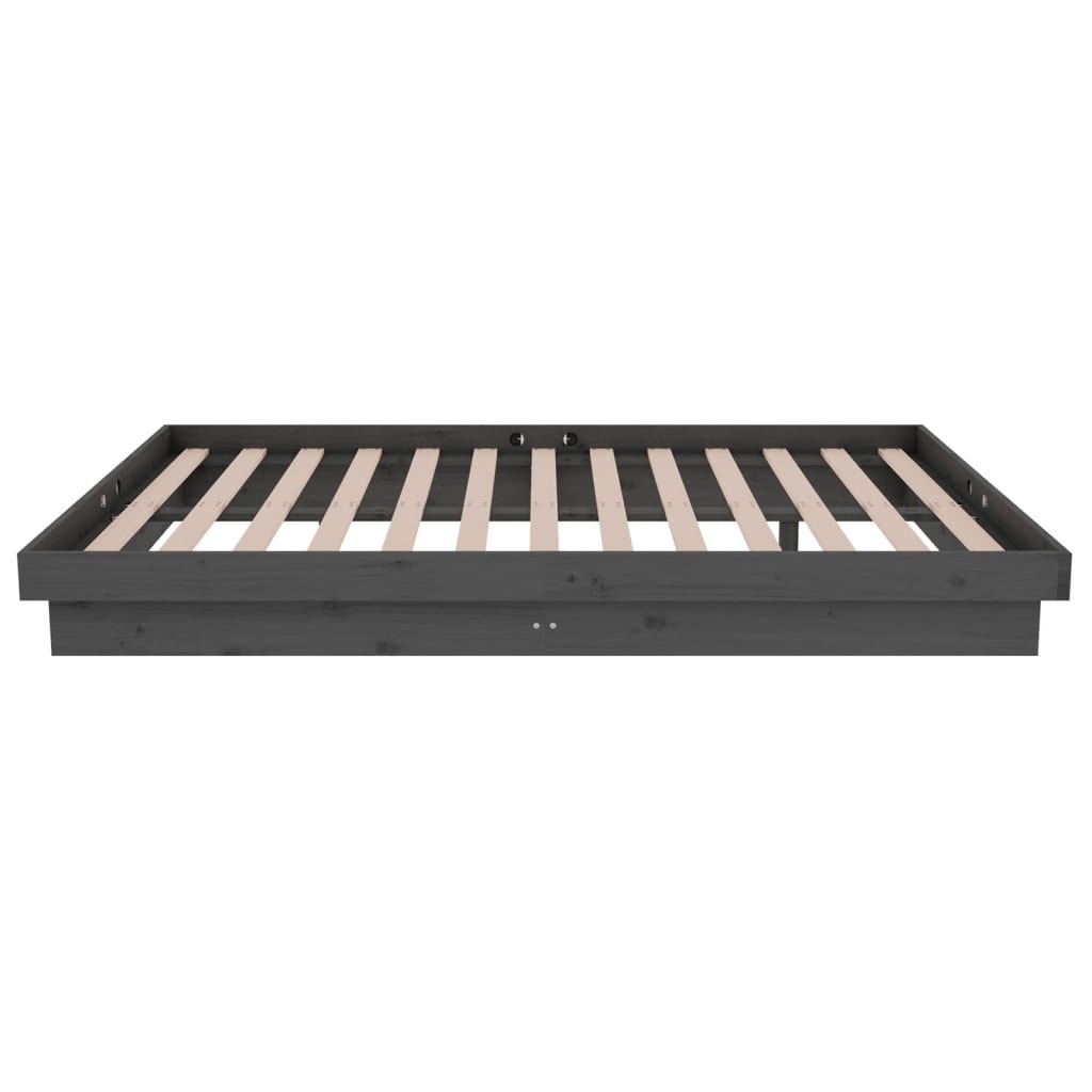 Bed Frame without Mattress Grey Solid Wood Small Double