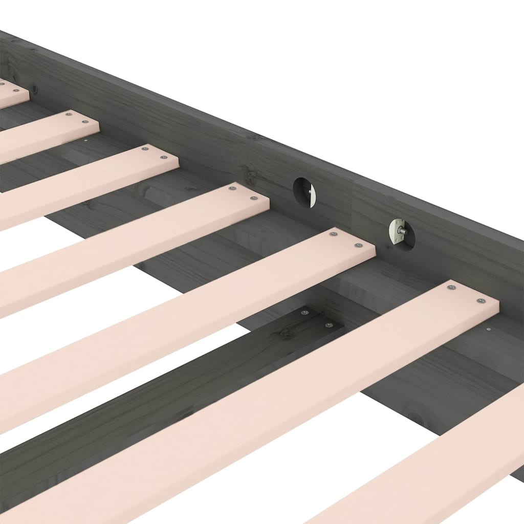 Bed Frame without Mattress Grey Solid Wood Small Double