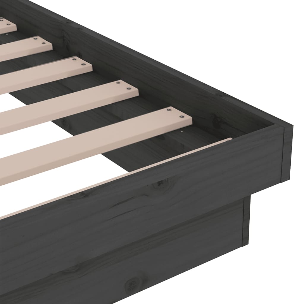 Bed Frame without Mattress Grey Solid Wood Small Double