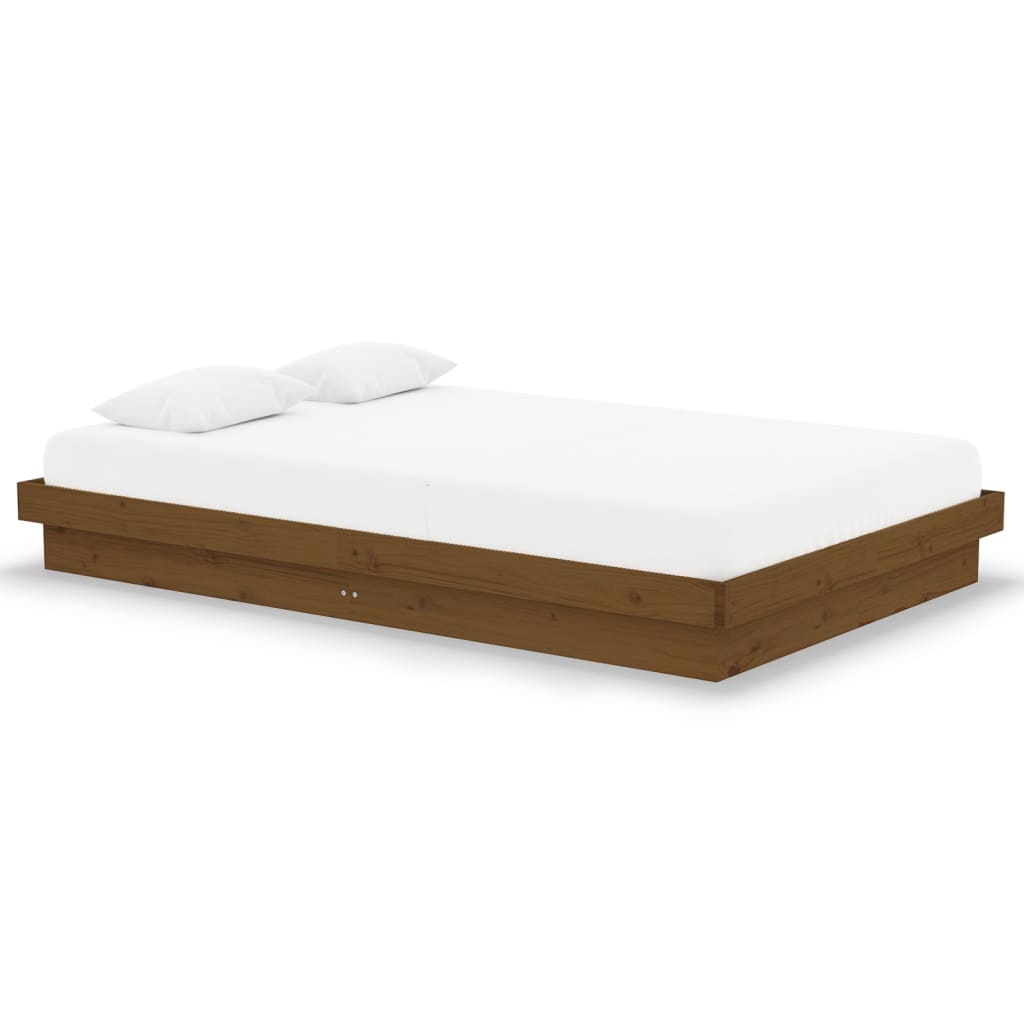 Bed Frame without Mattress Honey Brown Solid Wood Small Double