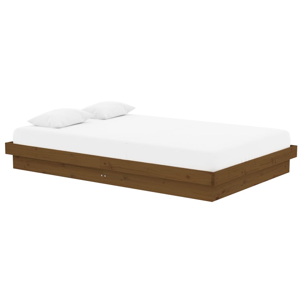 Bed Frame without Mattress Honey Brown Solid Wood Small Double