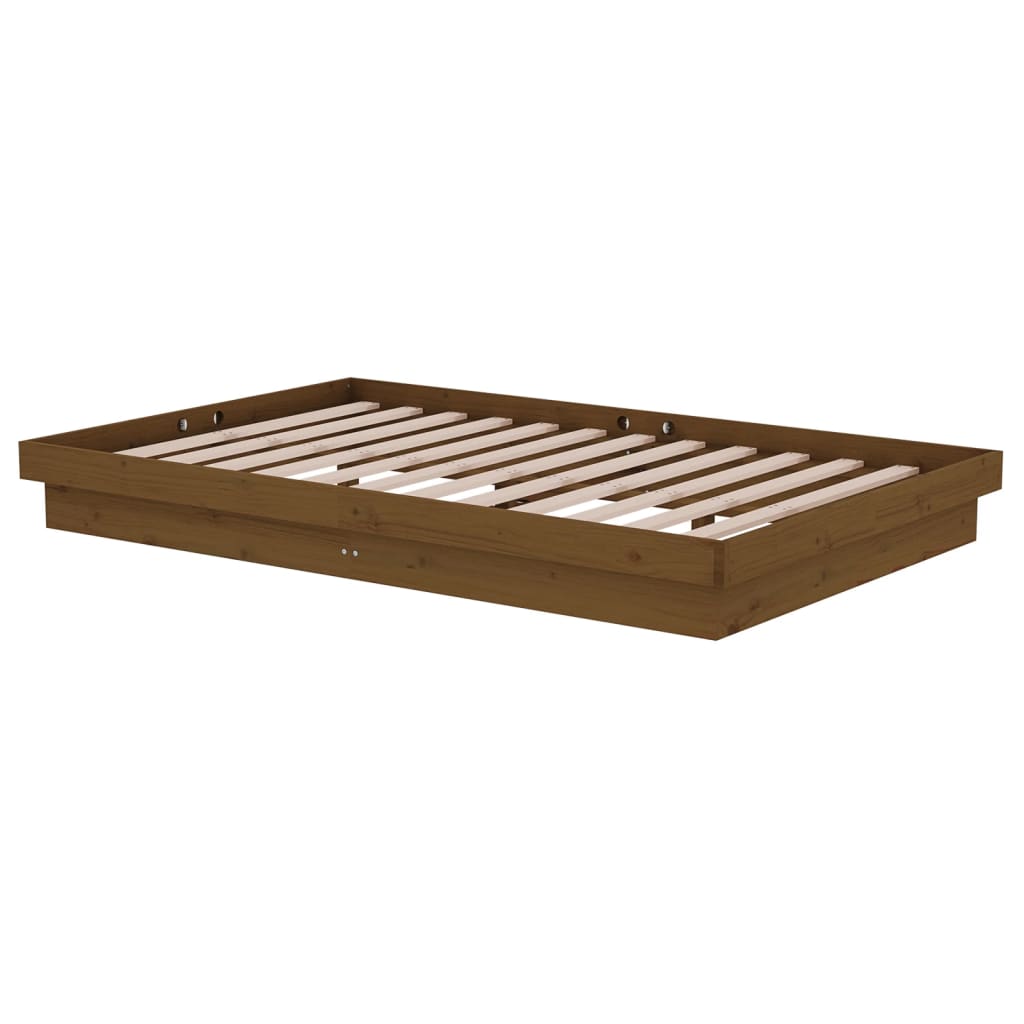Bed Frame without Mattress Honey Brown Solid Wood Small Double