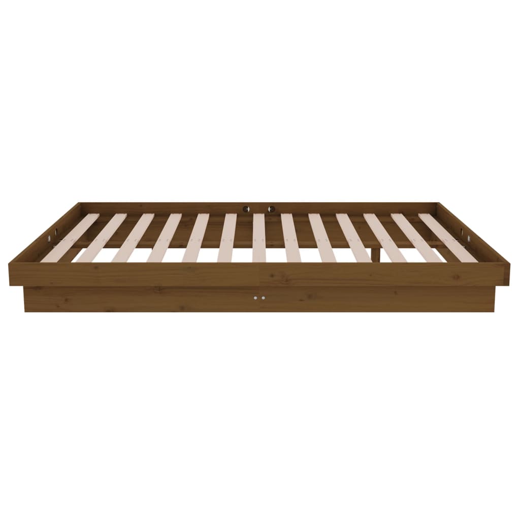 Bed Frame without Mattress Honey Brown Solid Wood Small Double