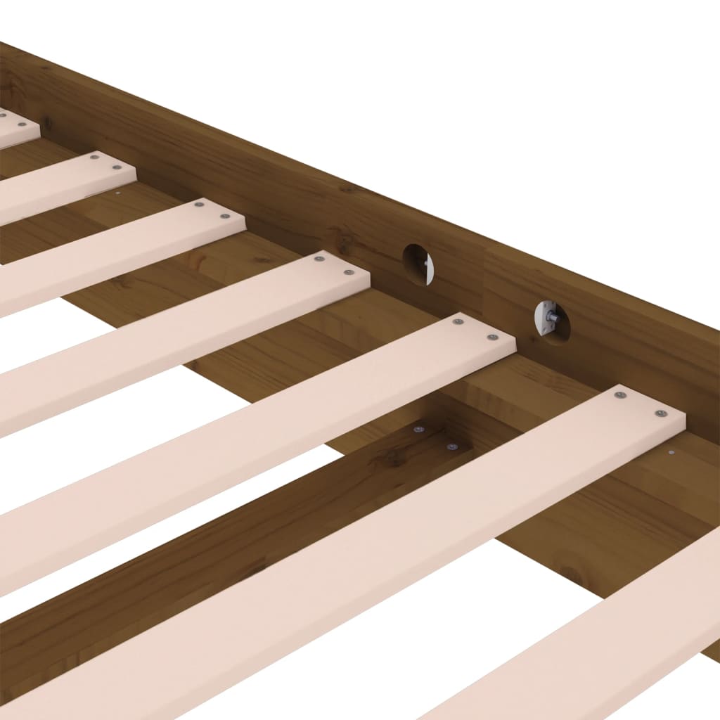 Bed Frame without Mattress Honey Brown Solid Wood Small Double