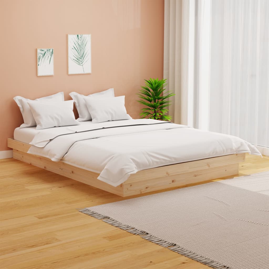 Bed Frame without Mattress Solid Wood Double