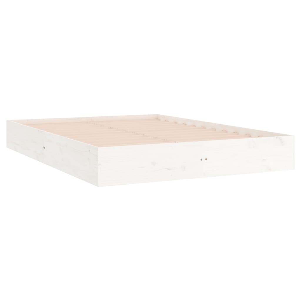 Bed Frame without Mattress White Solid Wood 160x200 cm