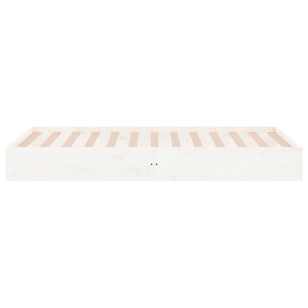 Bed Frame without Mattress White Solid Wood 100x200 cm