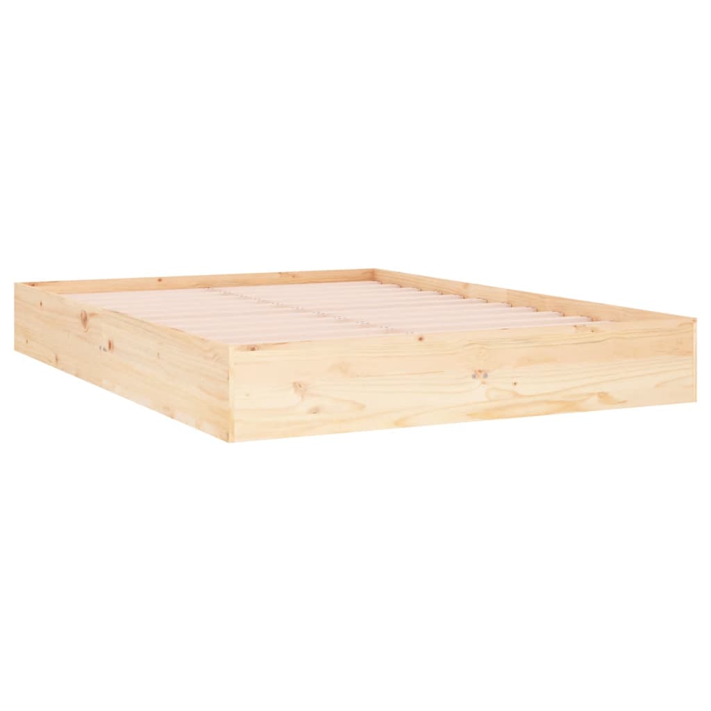Bed Frame without Mattress Solid Wood 135x190 cm Double Double