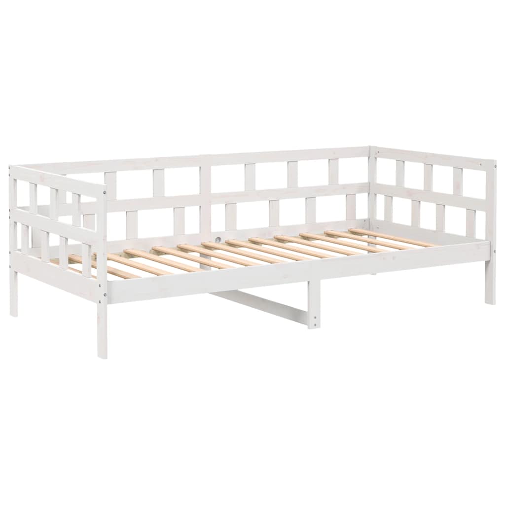 Day Bed without Mattress White Solid Wood Pine 90x200 cm