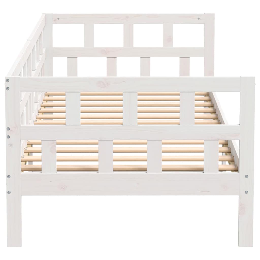 Day Bed without Mattress White Solid Wood Pine 90x200 cm