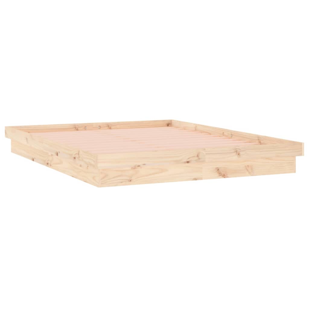 LED Bed Frame without Mattress 120x200 cm Solid Wood