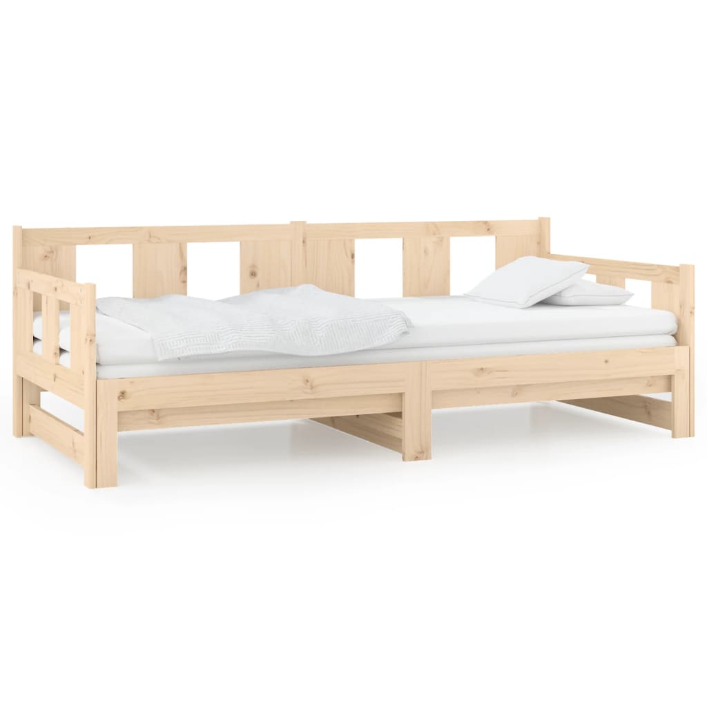 Pull-out Day Bed without Mattress Solid Wood Pine 2x(90x200) cm