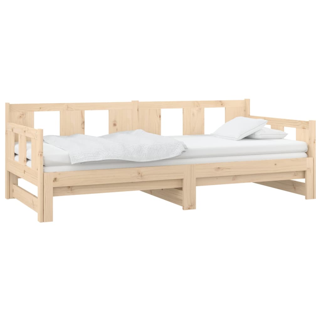 Pull-out Day Bed without Mattress Solid Wood Pine 2x(90x200) cm