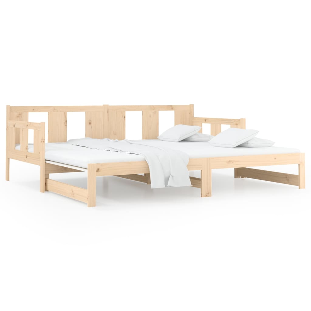 Pull-out Day Bed without Mattress Solid Wood Pine 2x(90x200) cm