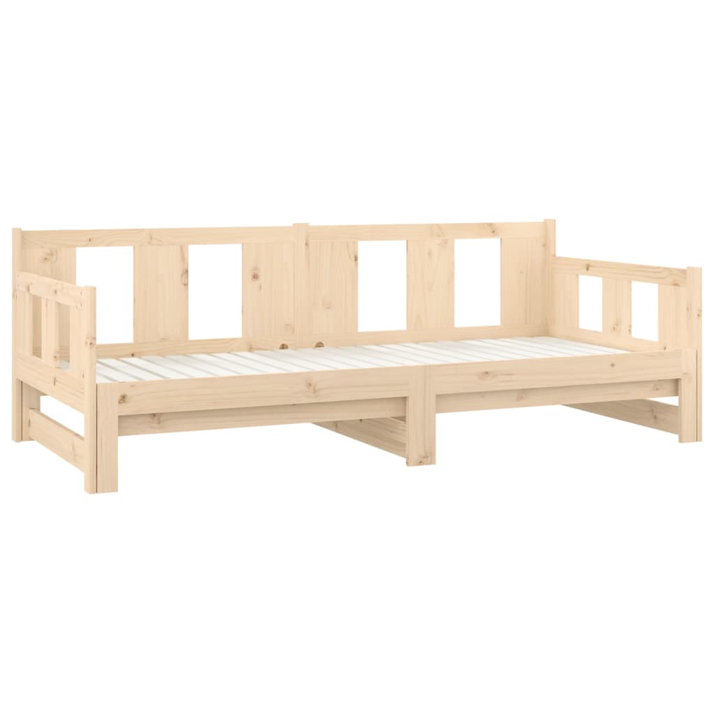 Pull-out Day Bed without Mattress Solid Wood Pine 2x(90x200) cm