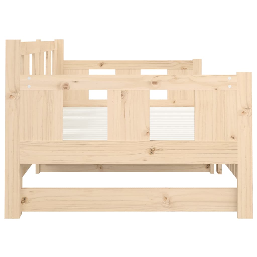Pull-out Day Bed without Mattress Solid Wood Pine 2x(90x200) cm