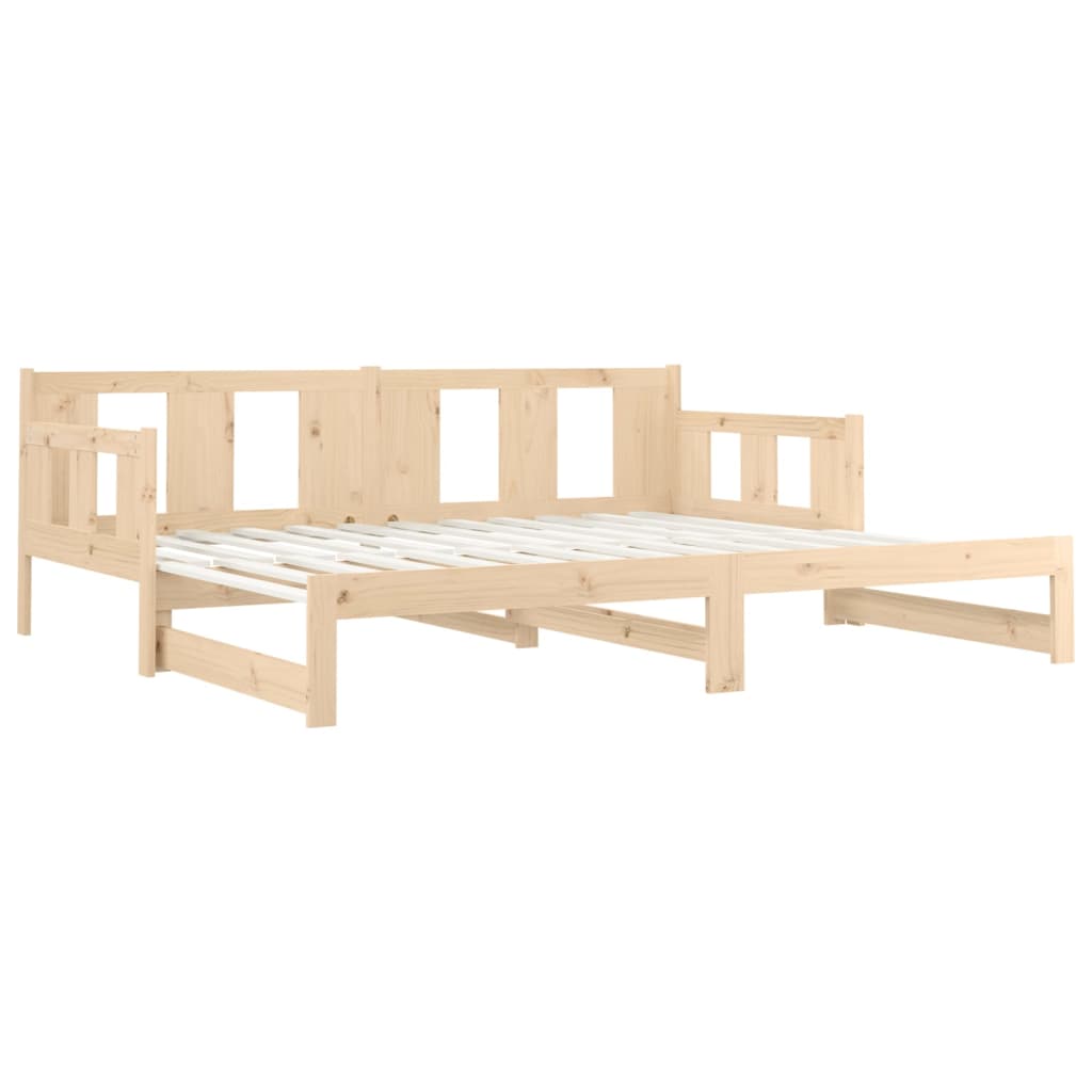 Pull-out Day Bed without Mattress Solid Wood Pine 2x(90x200) cm