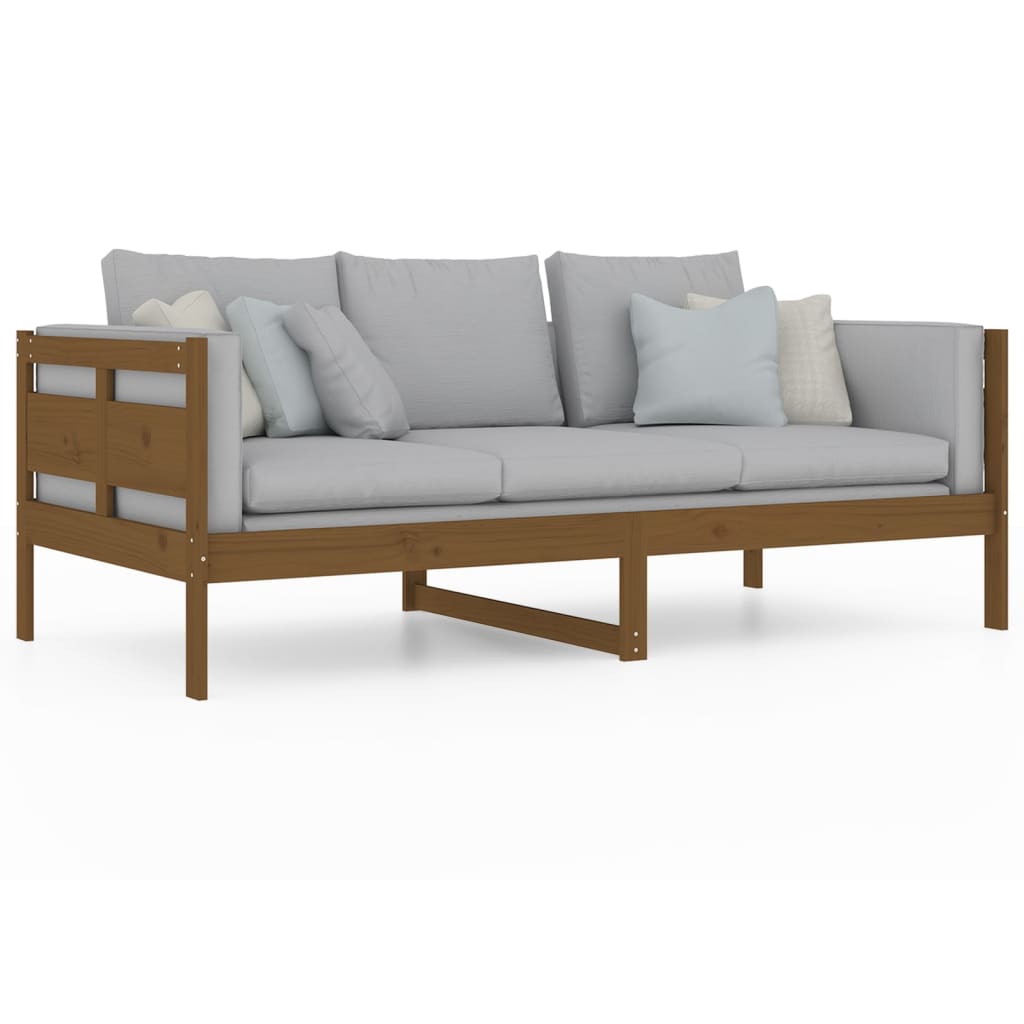 Day Bed without Mattress Honey Brown Solid Wood Pine 90x190 cm Single