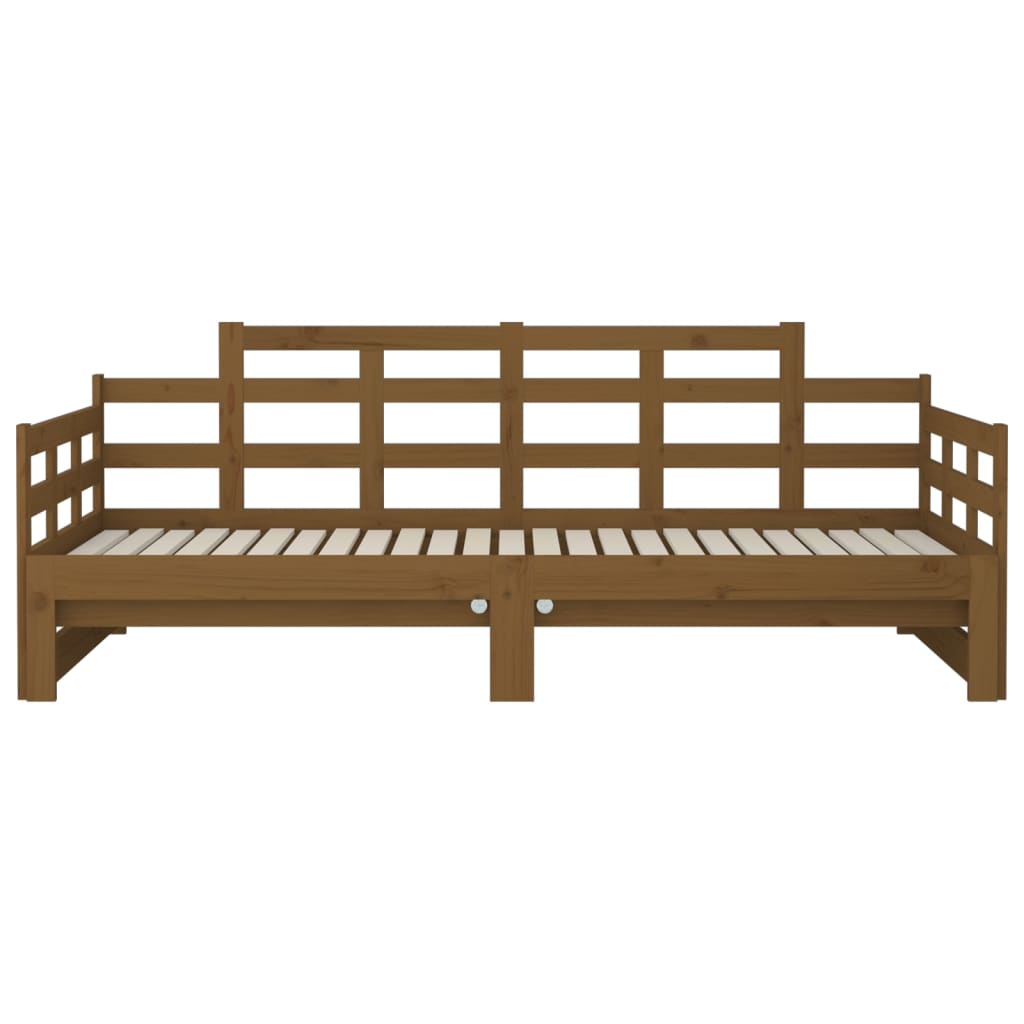 Pull-out Day Bed without Mattress Honey Brown 2x(90x200) cm