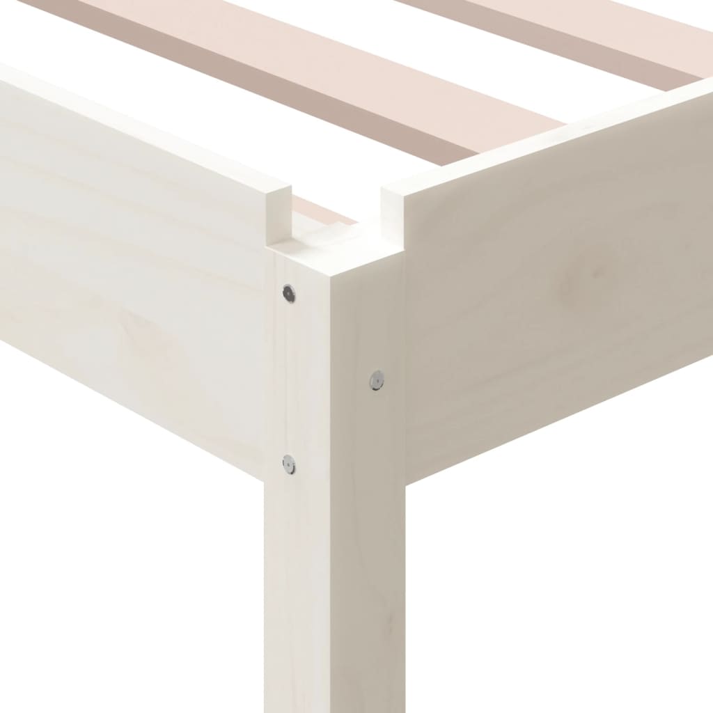 Stack Bed without Mattress White 90x190 cm Single Solid Wood Pine