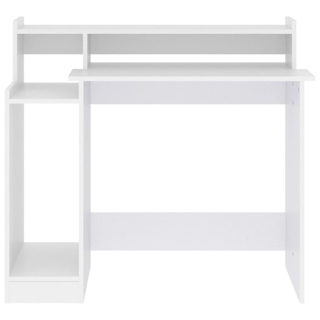Desk with LED Lights White 97x45x90 cm Engineered Wood
