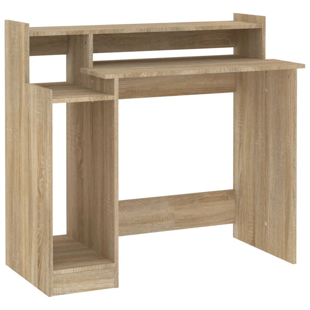 Modern Wooden Home Office Computer Gaming Desk With LED Lights Monitor Stand